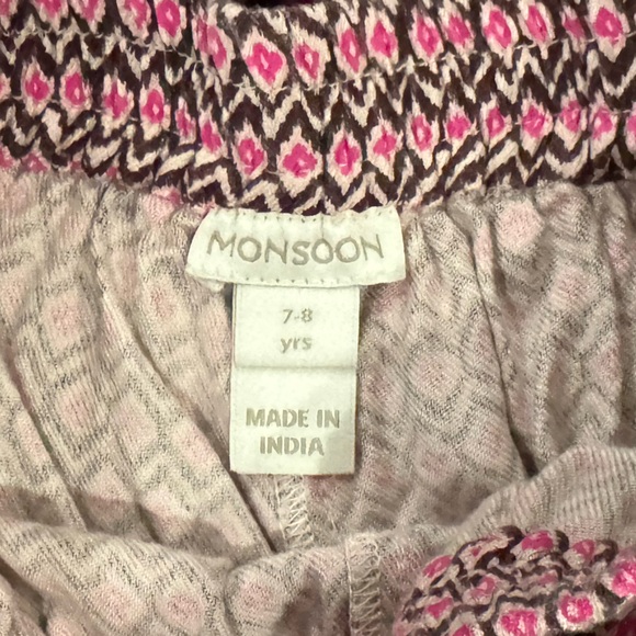 Monsoon girls Pink and Brown Geometric jogger Pants, size 7-8 - Picture 5 of 7